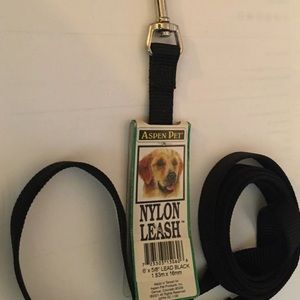 ASPEN PET NYLON LEASH 6”x 5/8” LEAD BLACK